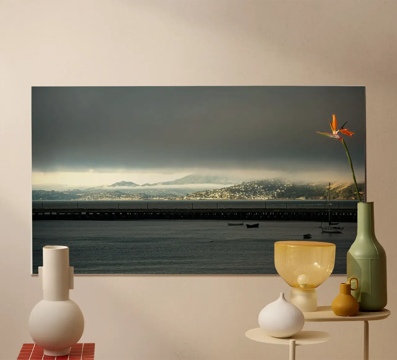 molo oceanico poster con telaio in alluminio da Earthly Visions