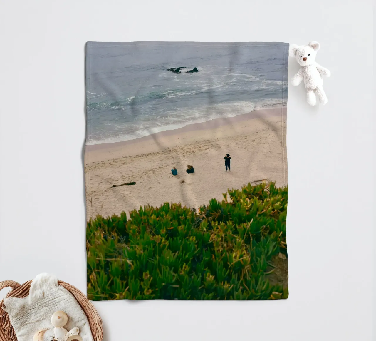 beach ocean fleece blanket by Earthly Visions