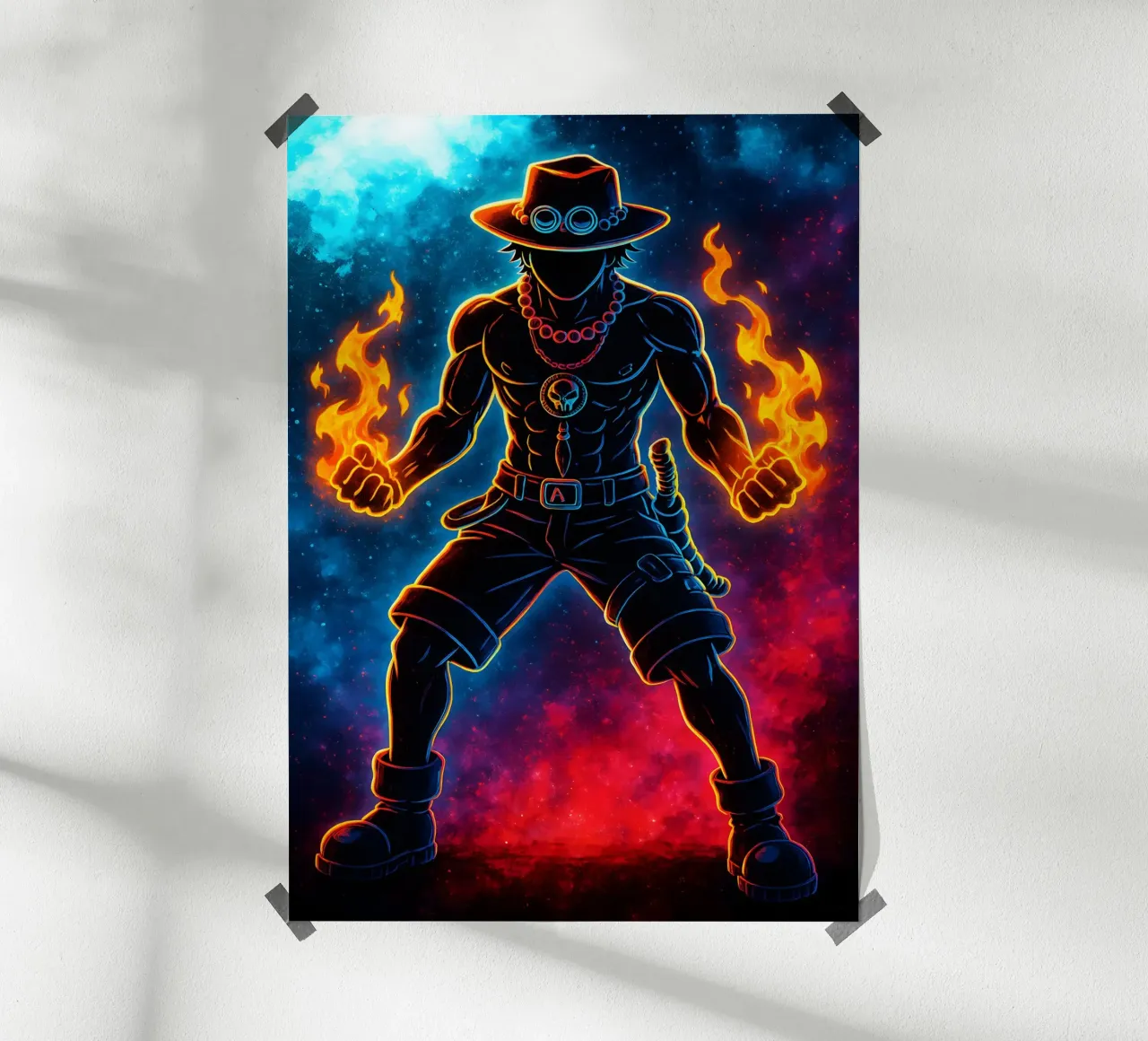 Soul Of One piece Portgas D. Ace poster con telaio in plastica da DGSoulheroes
