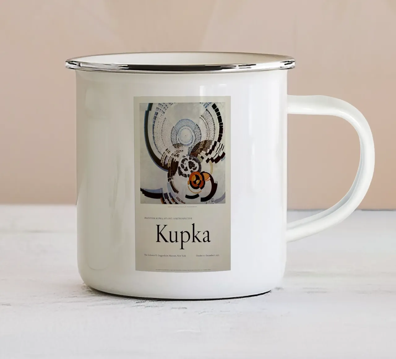 kupka una retrospettiva tazza in smalto da martina
