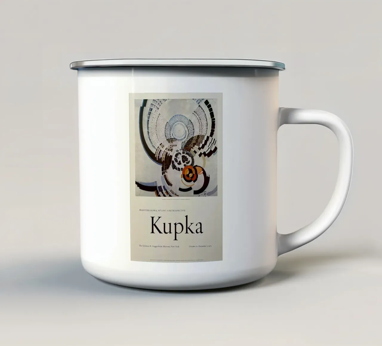 kupka una retrospettiva tazza in smalto da martina