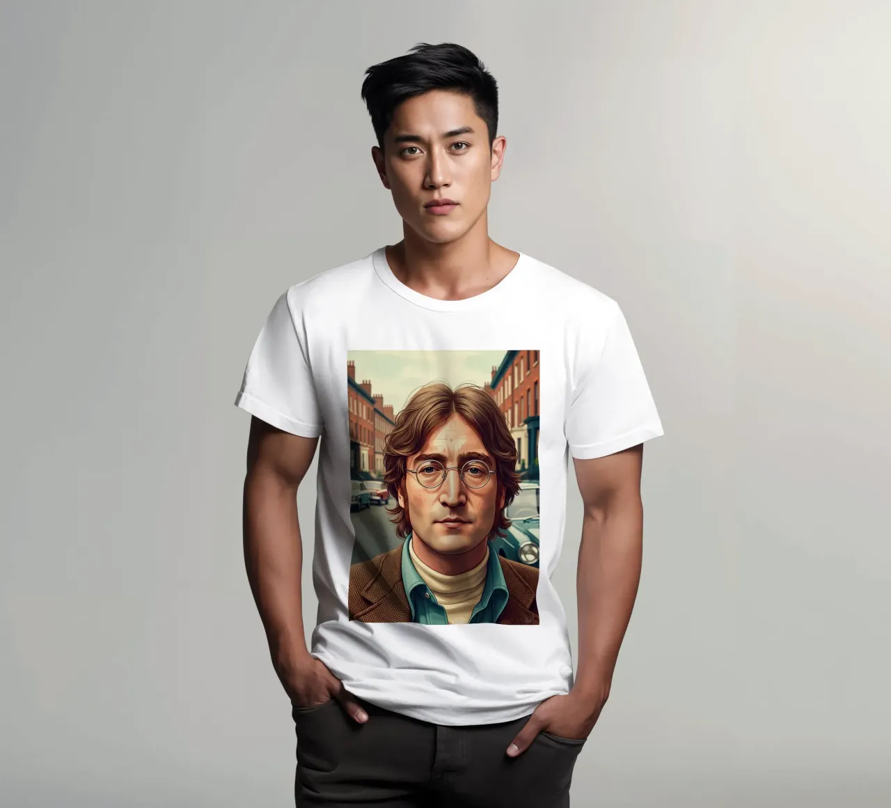 John Lennon vintage style t-shirt by Lembayung art