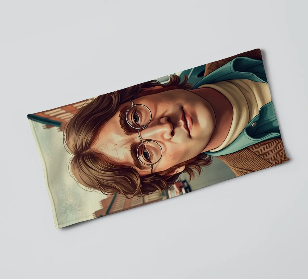 John Lennon vintage style towel by Lembayung art