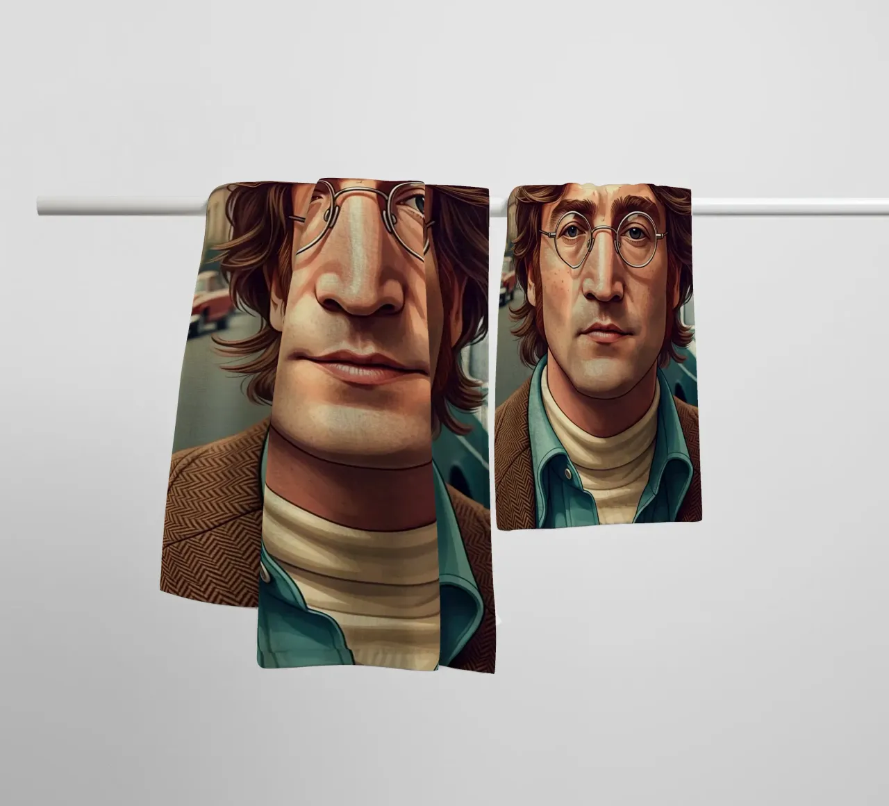 John Lennon vintage style towel by Lembayung art