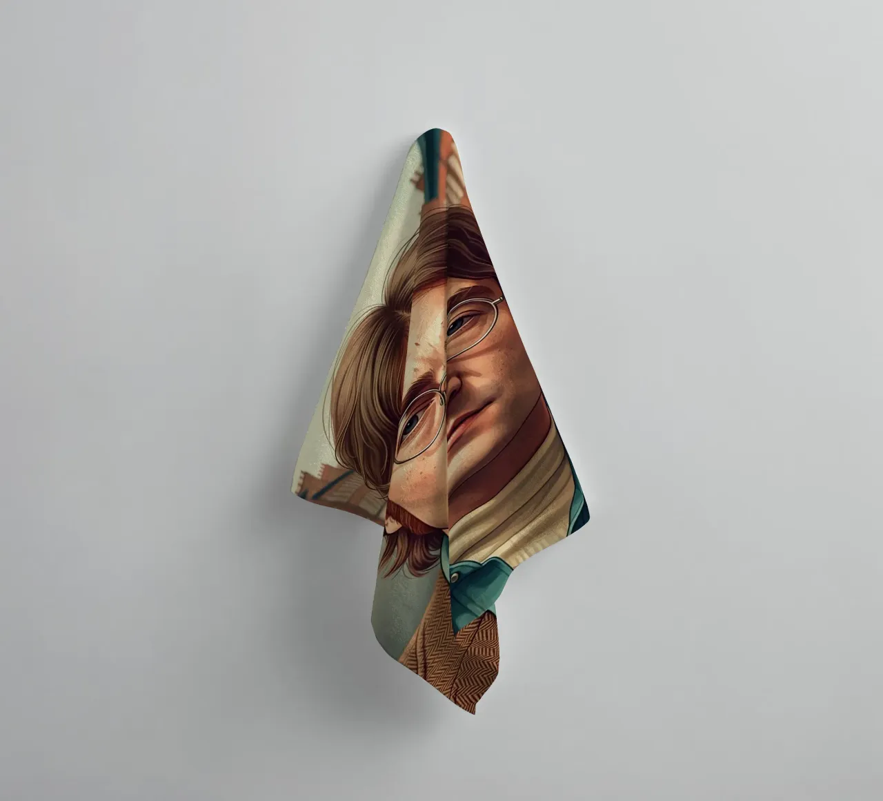 John Lennon vintage style towel by Lembayung art