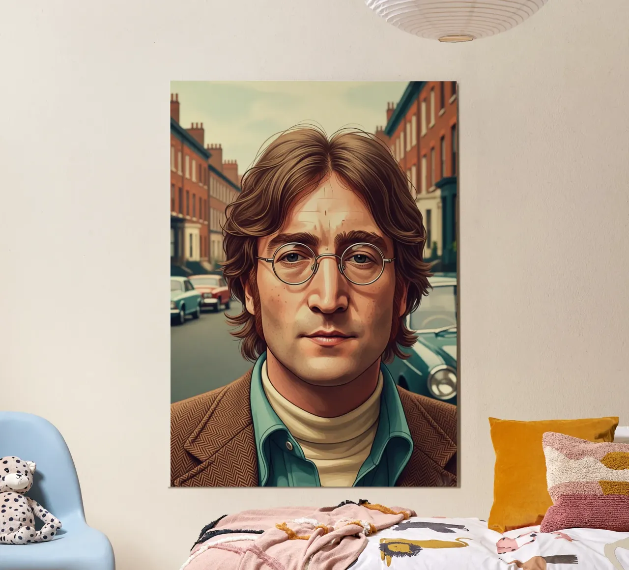 John Lennon vintage style poster con telaio in alluminio da Lembayung art