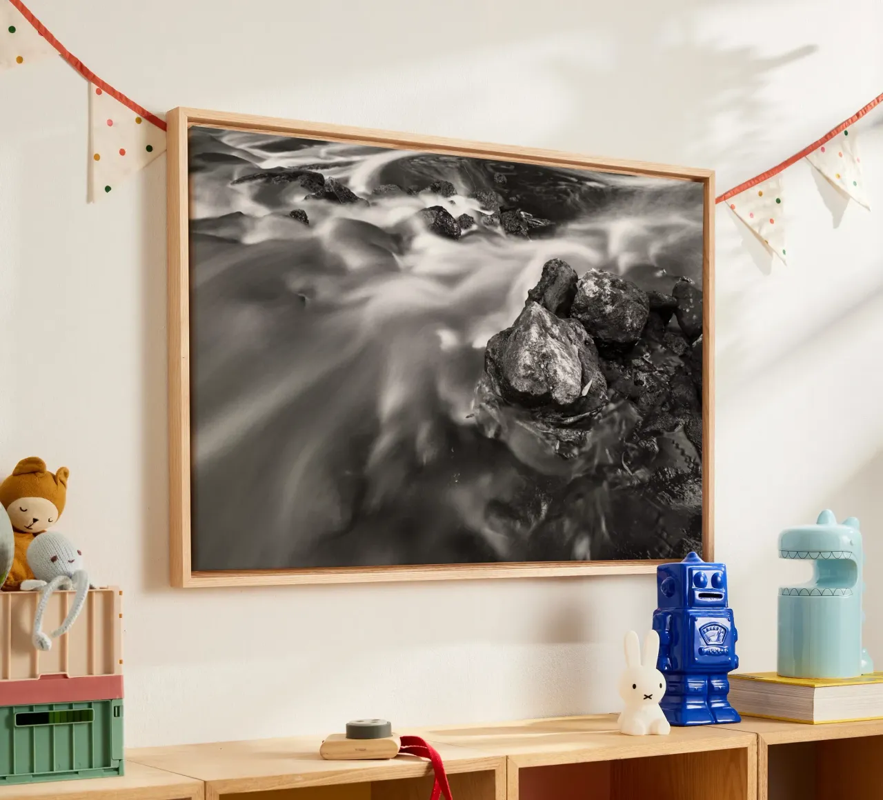 The Stream canvas with Floater frame by Tal Paz-Fridman