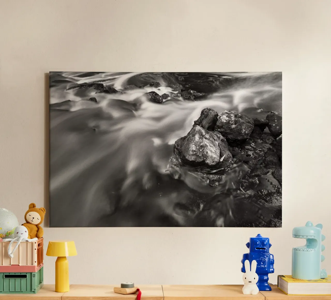 The Stream canvas with Floater frame by Tal Paz-Fridman