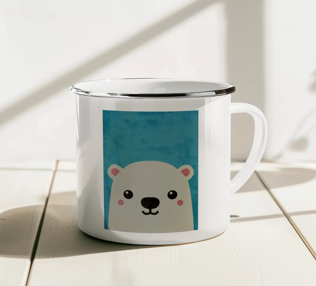 Orso polare a cartoni animati tazza in smalto da Paul Studio