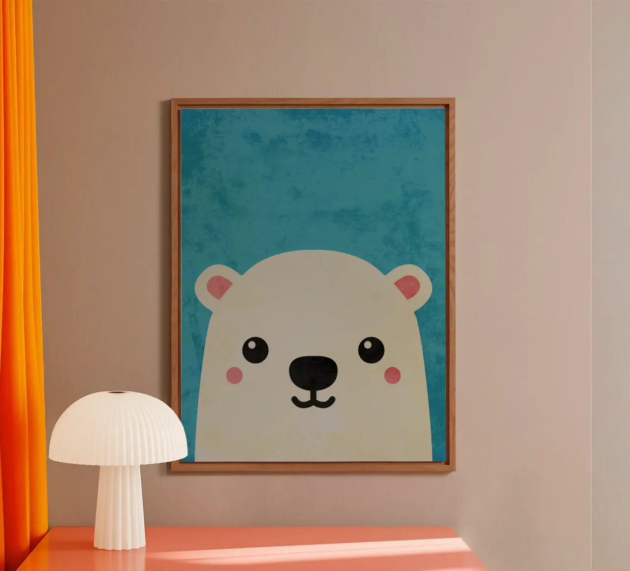 Orso polare a cartoni animati alluminio dibond da Paul Studio