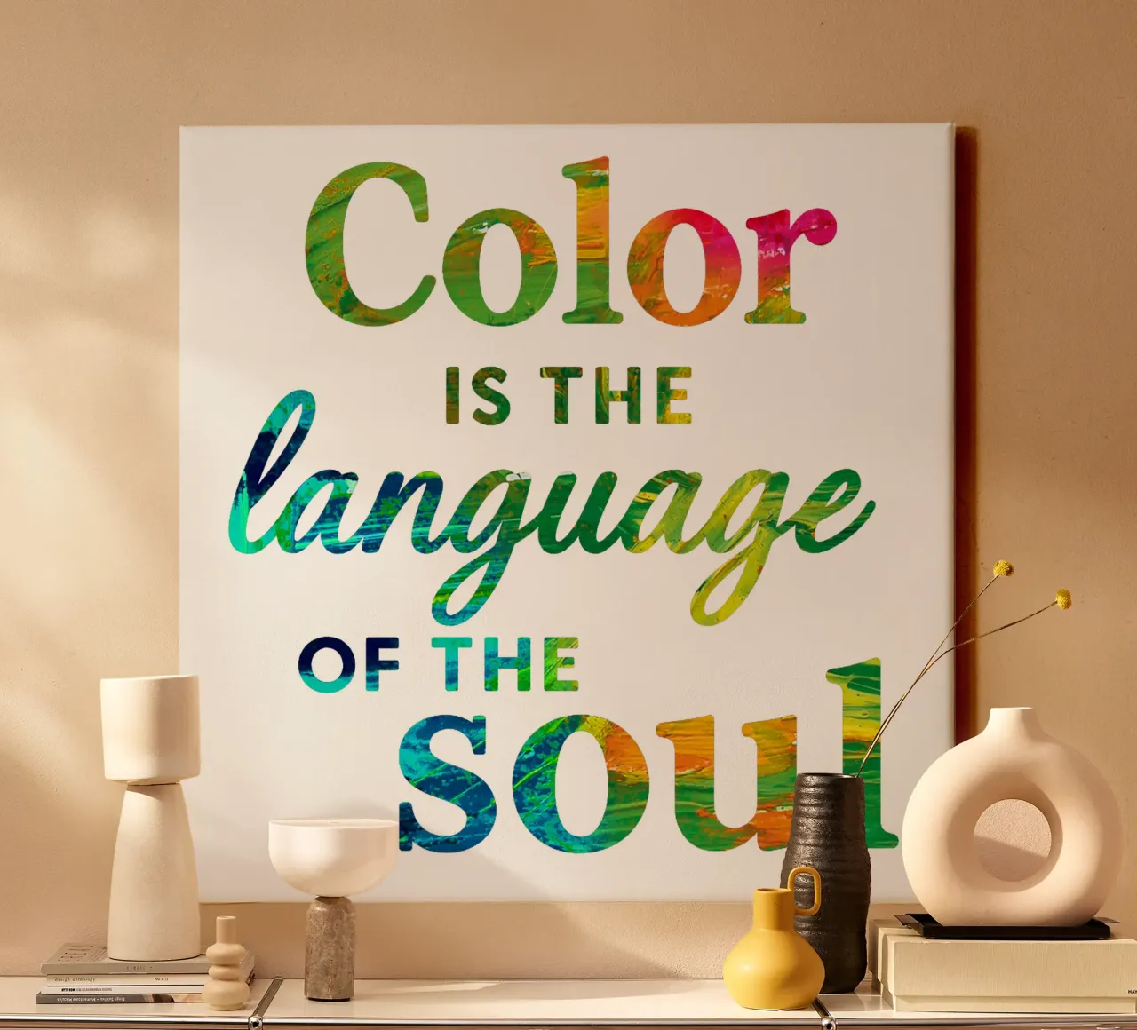 COLOR IS THE LANGUAGE OF THE SOUL tela da Vintage Van Gogh