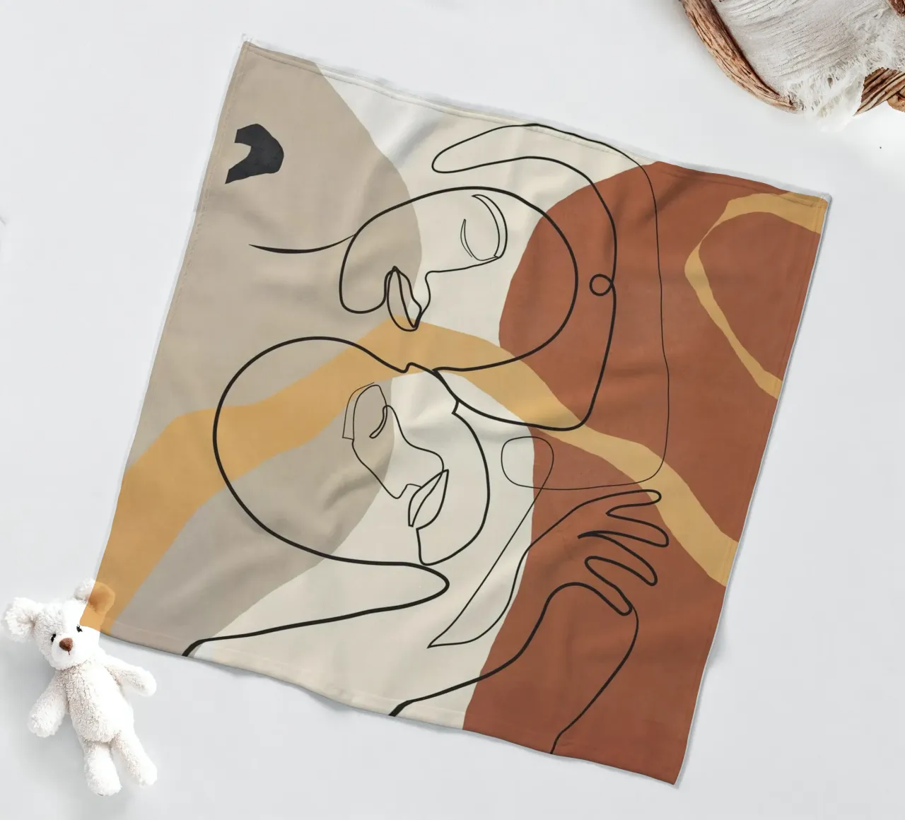 Developed Faces 03 fleece blanket by Nadjaa