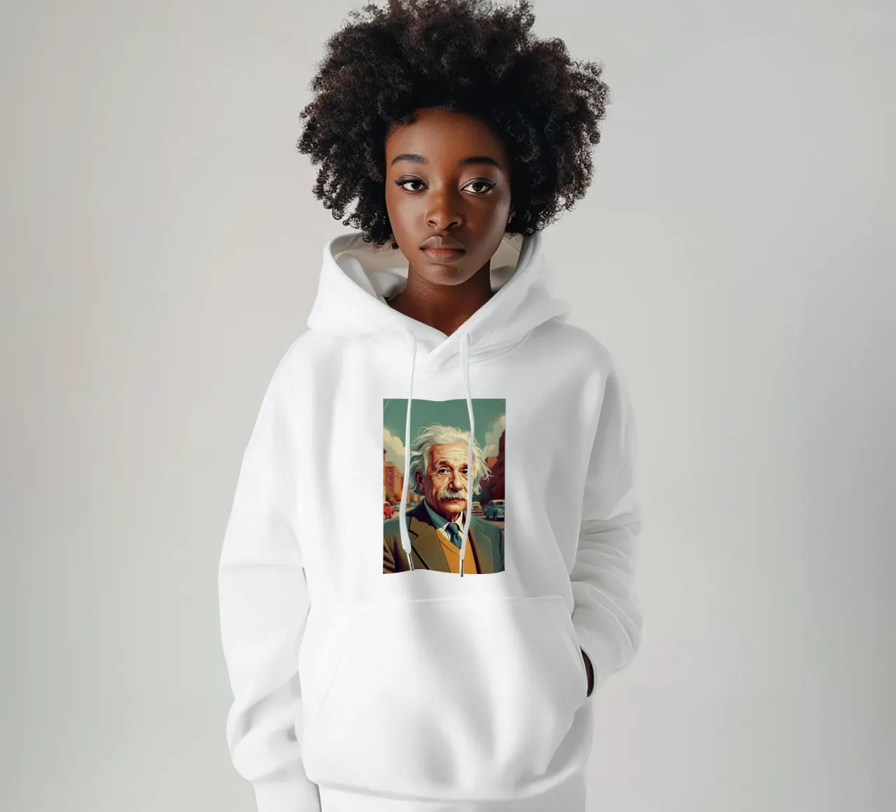 Albert Einstein vintage style felpa con cappuccio da Lembayung art