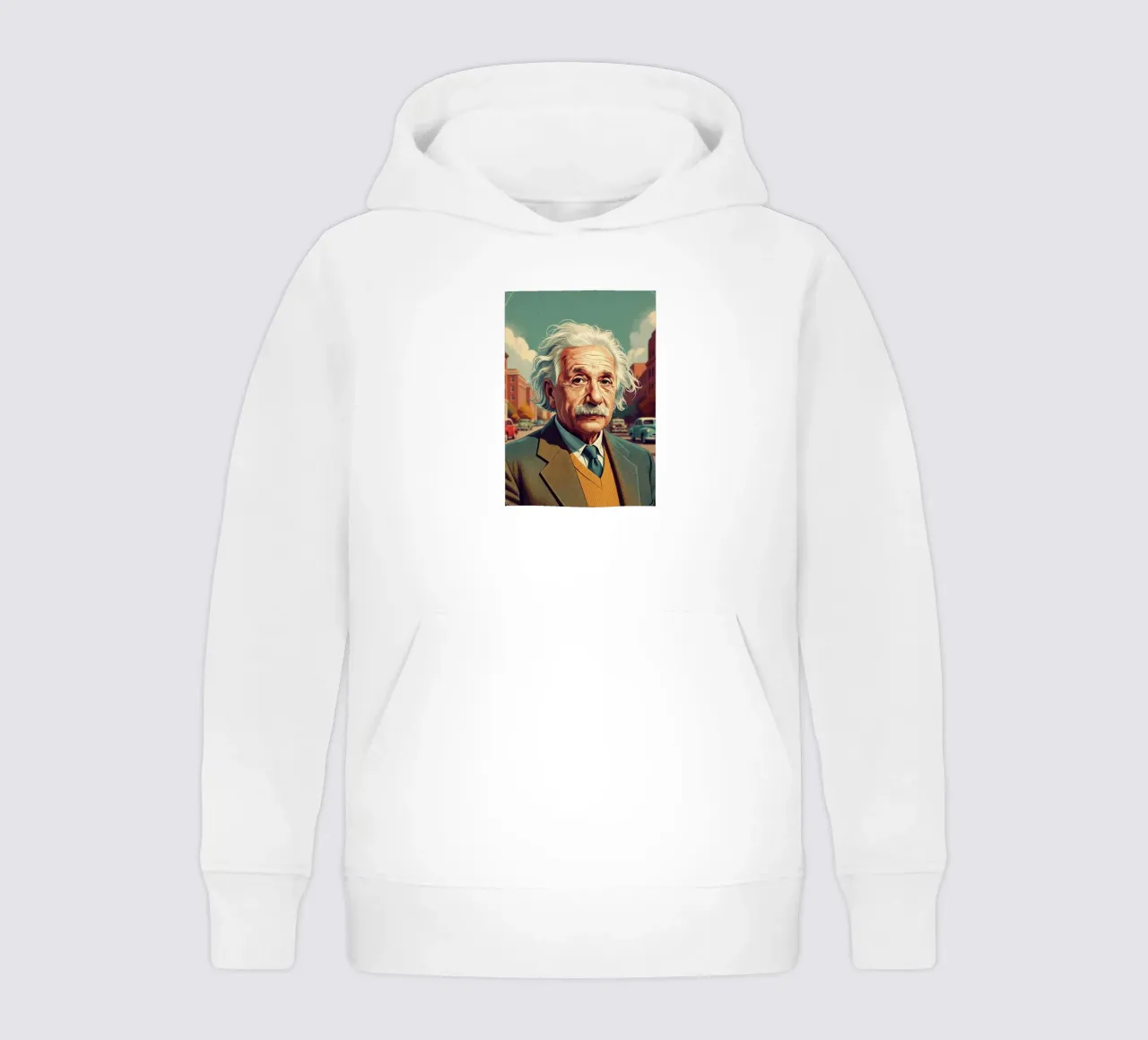 Albert Einstein vintage style felpa bambino con cappuccio da Lembayung art