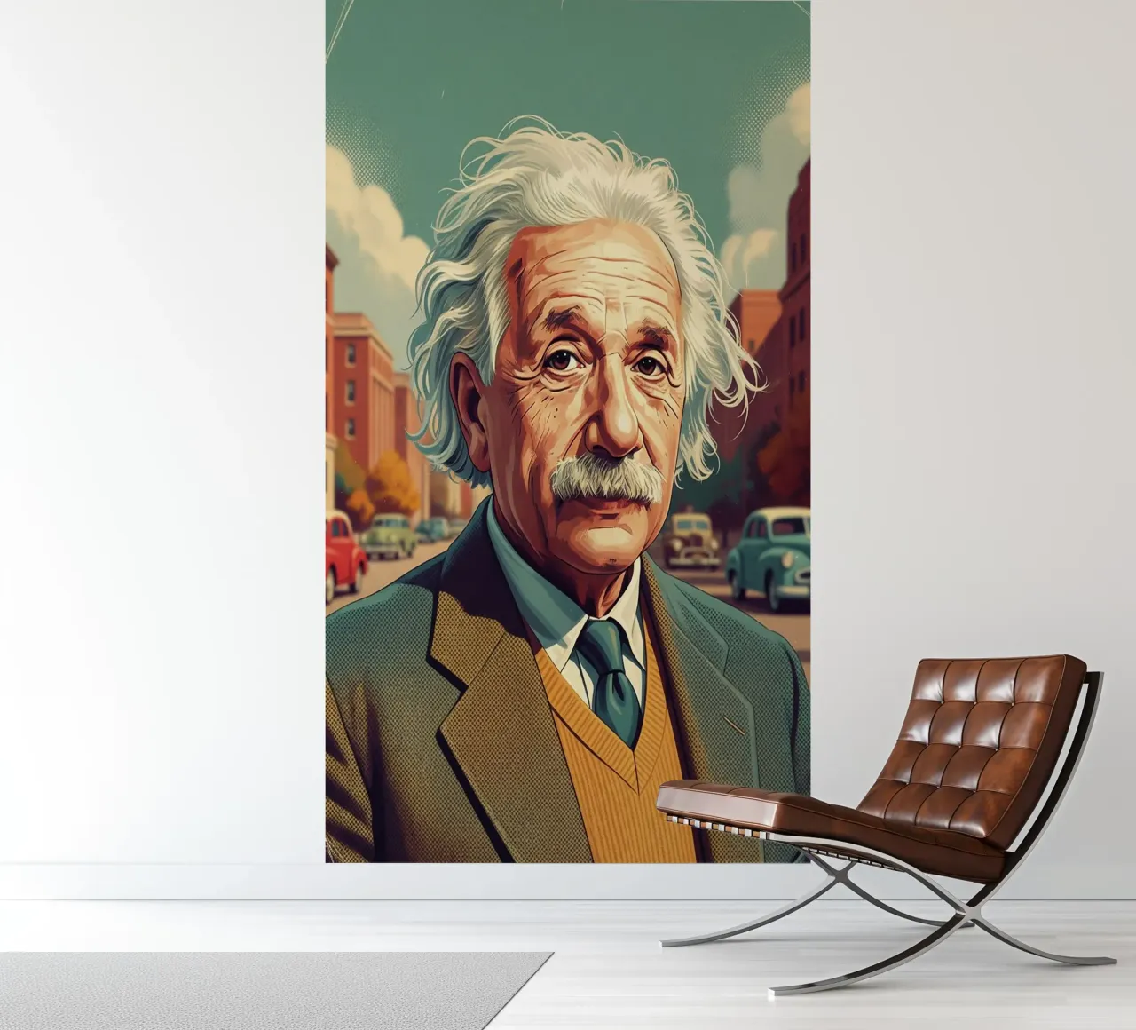 Albert Einstein vintage style photo wallpaper by Lembayung art