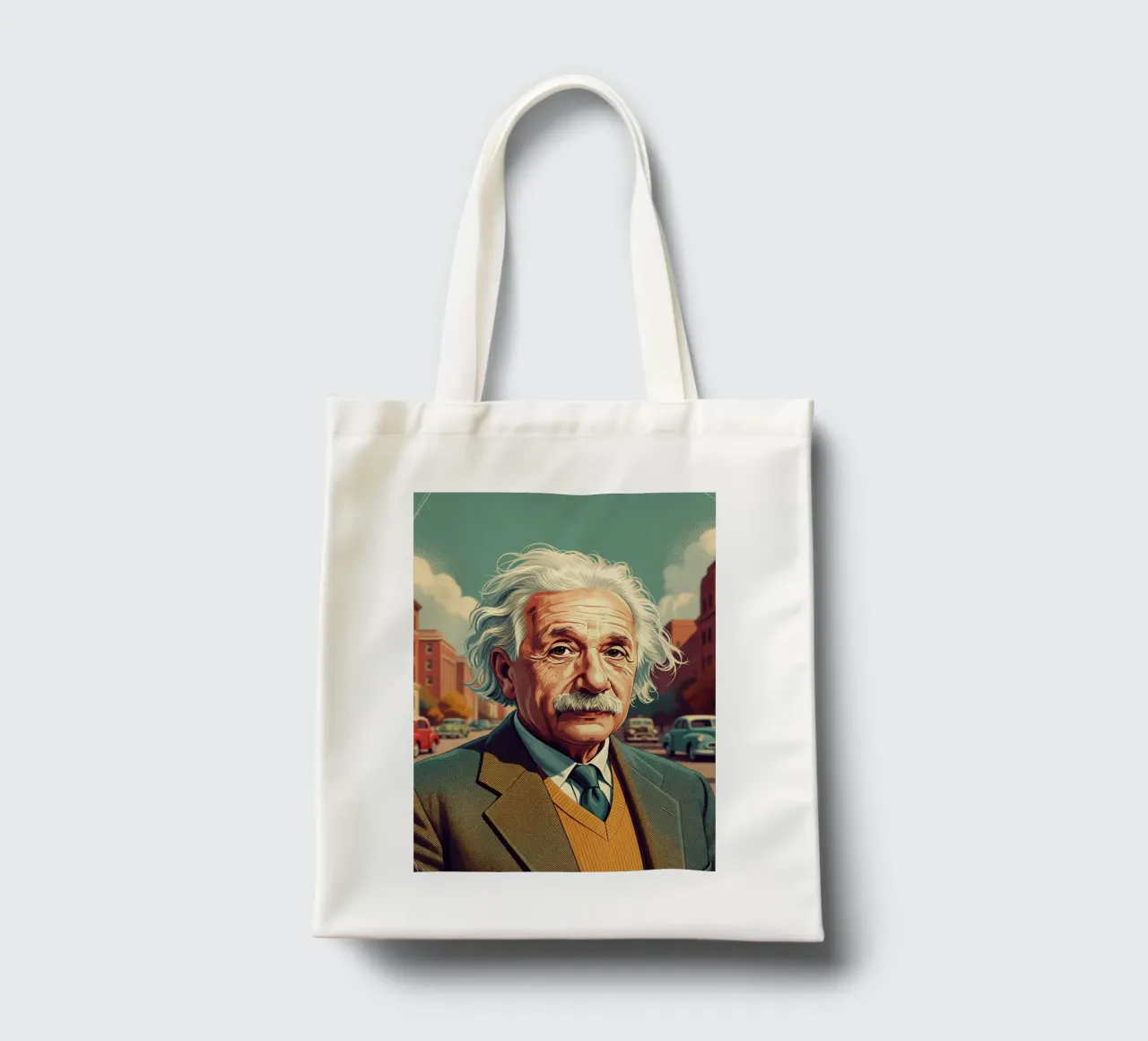 Albert Einstein vintage style borsa in juta da Lembayung art