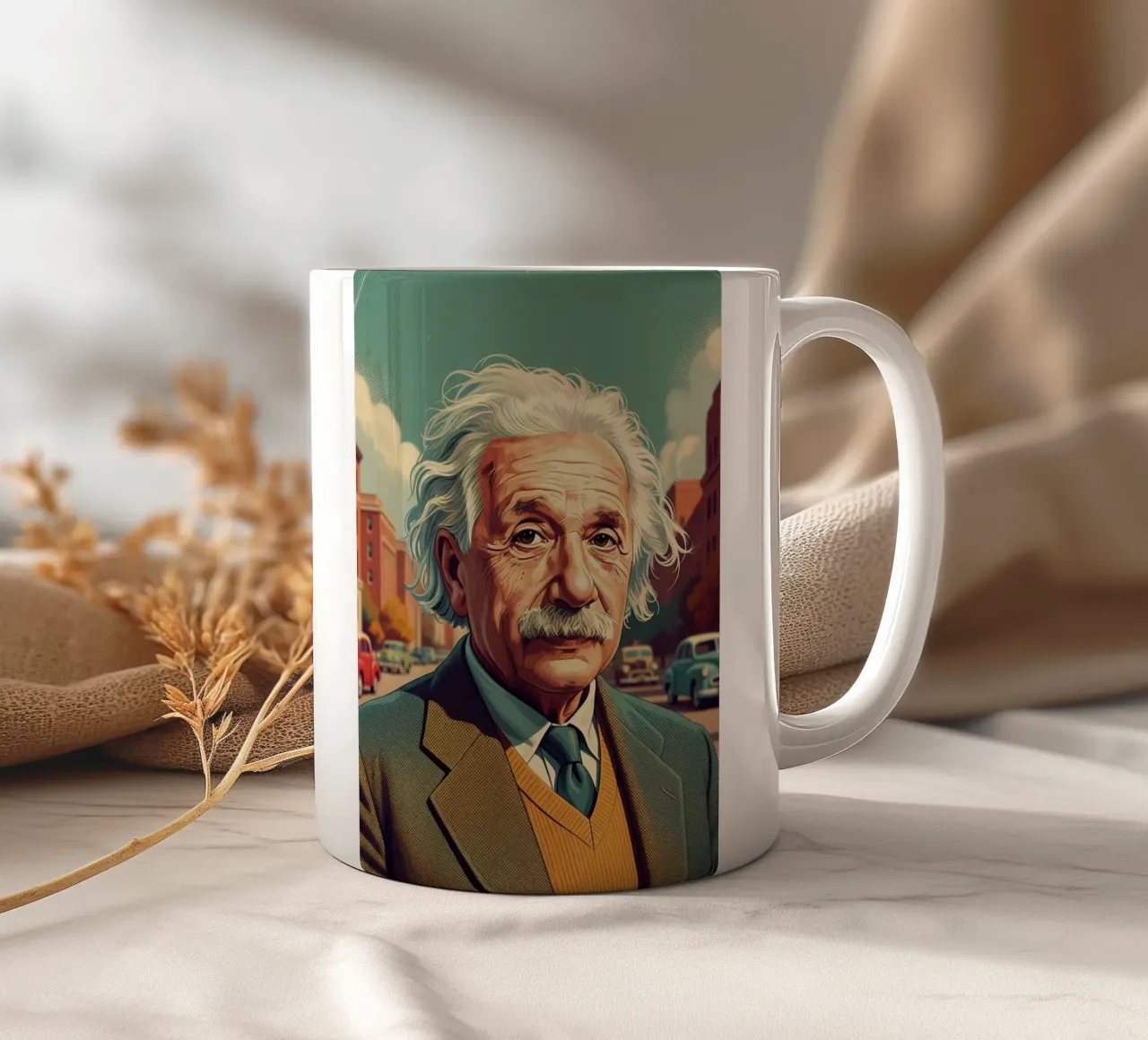 Albert Einstein vintage style tazza in ceramica da Lembayung art