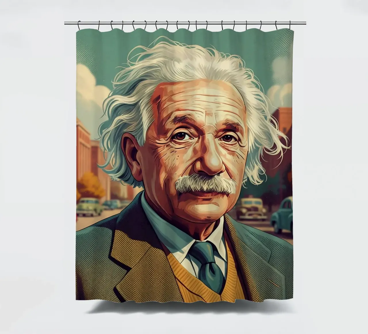 Albert Einstein vintage style tenda da doccia da Lembayung art