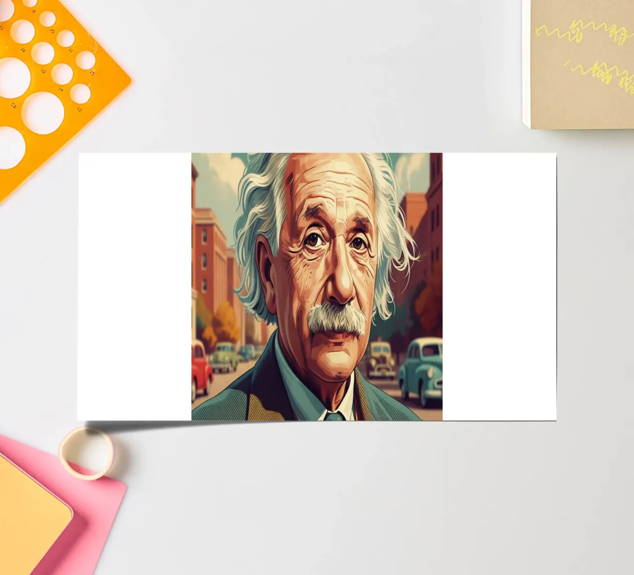 Albert Einstein vintage style sticker sheet by Lembayung art