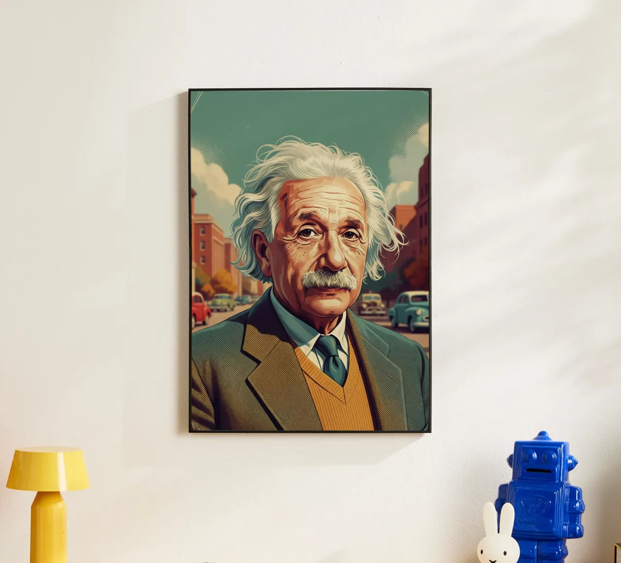 Albert Einstein vintage style alluminio dibond da Lembayung art