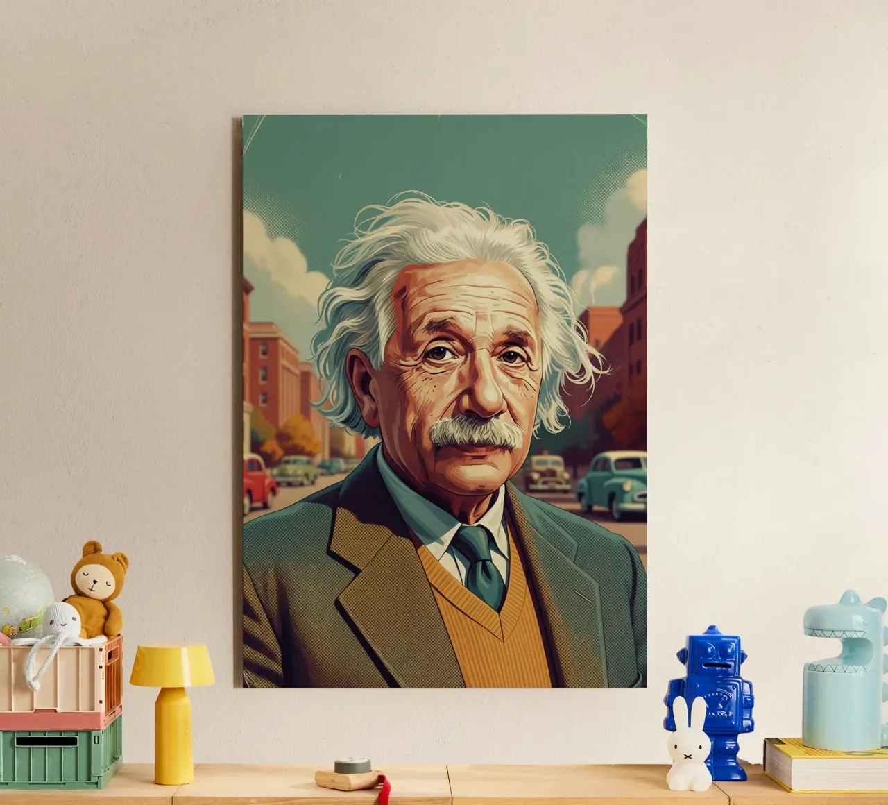 Albert Einstein vintage style alluminio dibond da Lembayung art