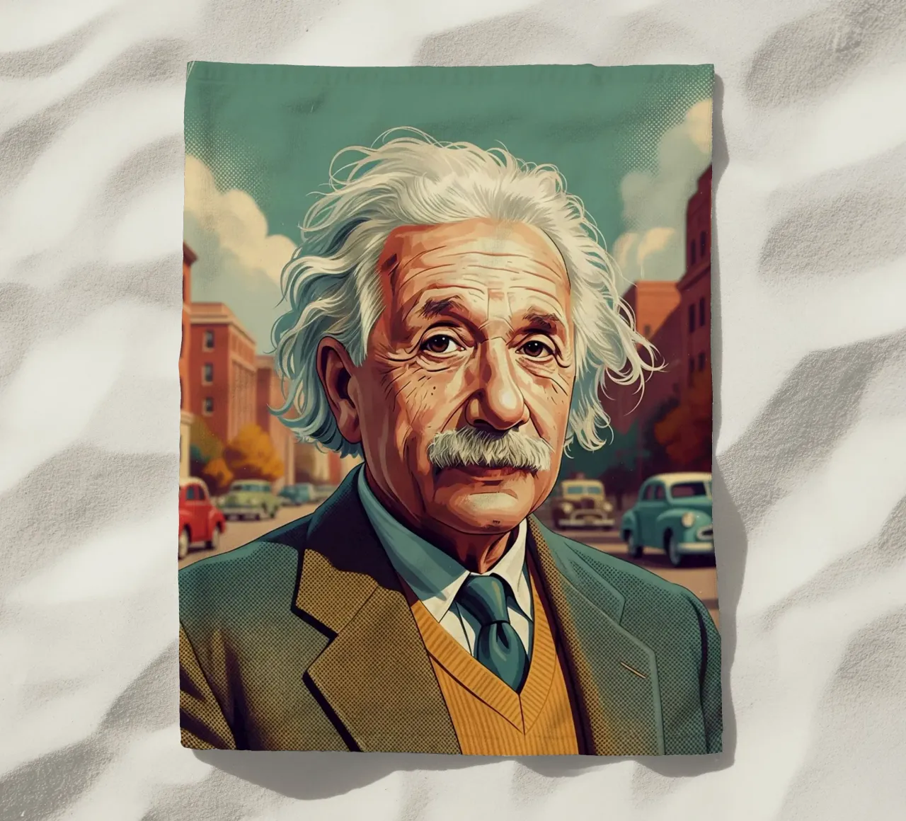 Albert Einstein vintage style telo mare da Lembayung art
