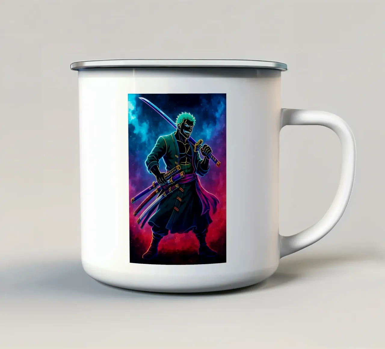 Soul Of One piece Roronoa Zoro tazza in smalto da DGSoulheroes