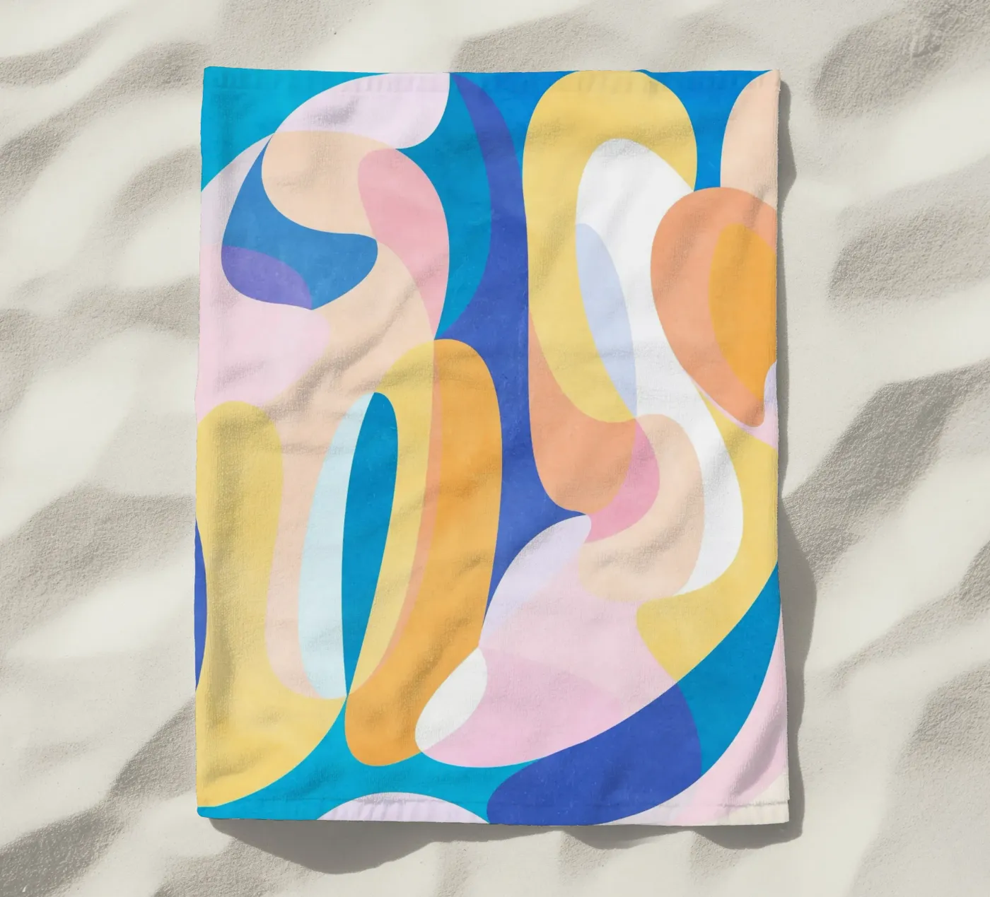 Waves Strandtuch von Abstract Joy
