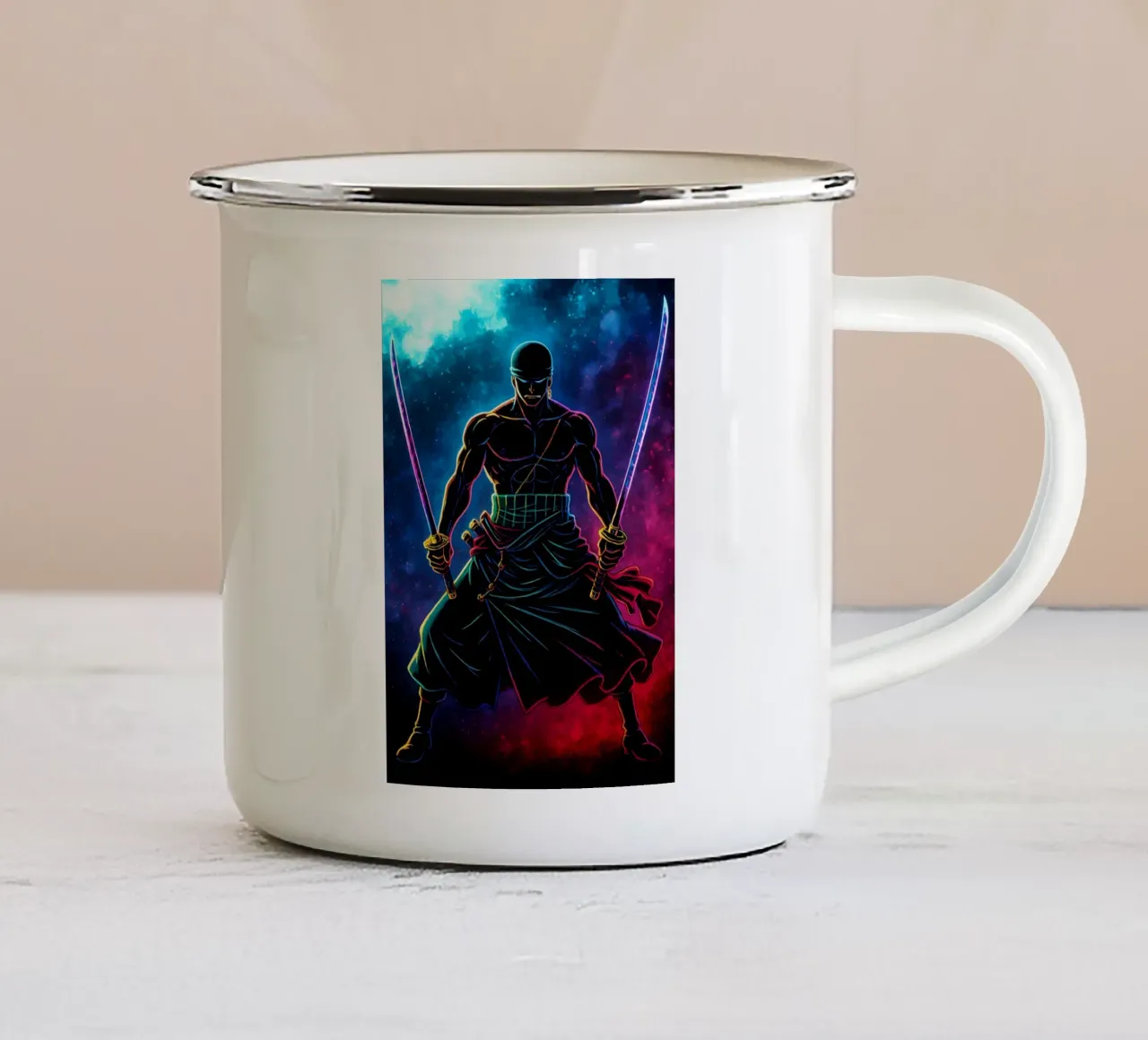 Soul Of One piece Roronoa Zoro tazza in smalto da DGSoulheroes