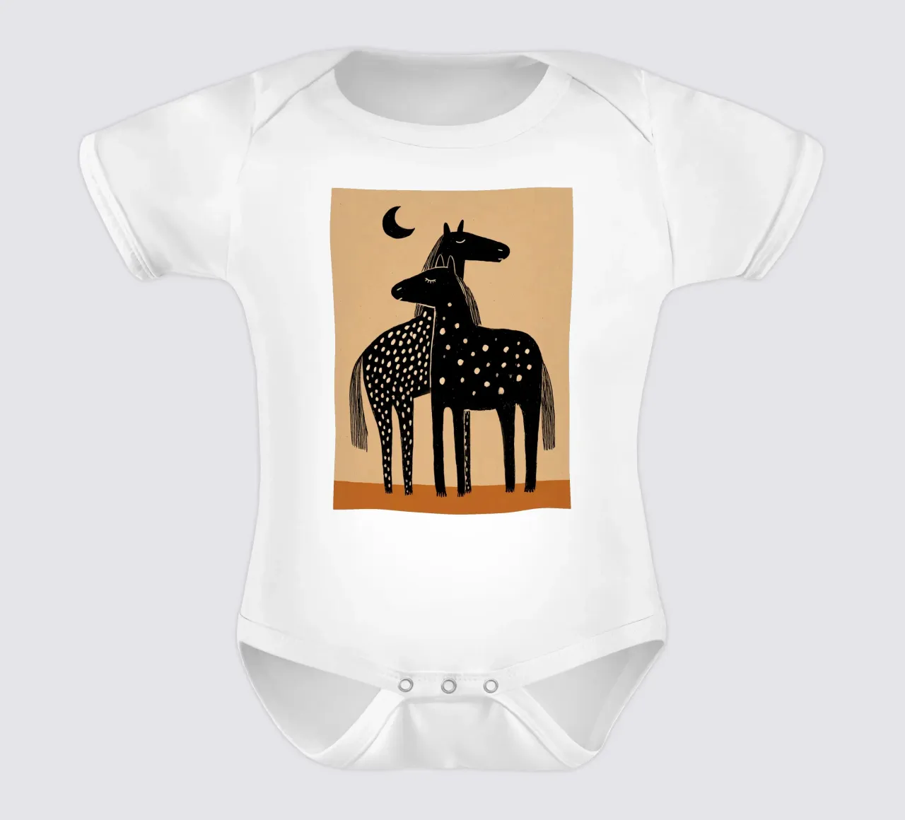 Cavalli body neonato maniche corte da IamHomeStudio