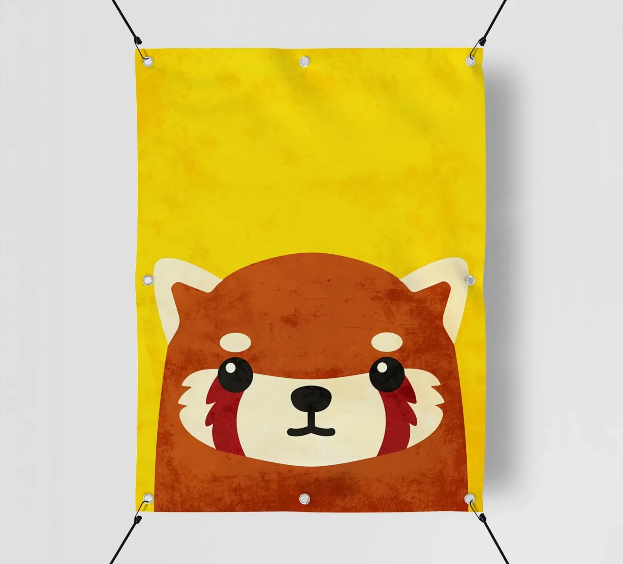 Panda rosso a cartoni animati telo in pvc da EbrahimiStudio