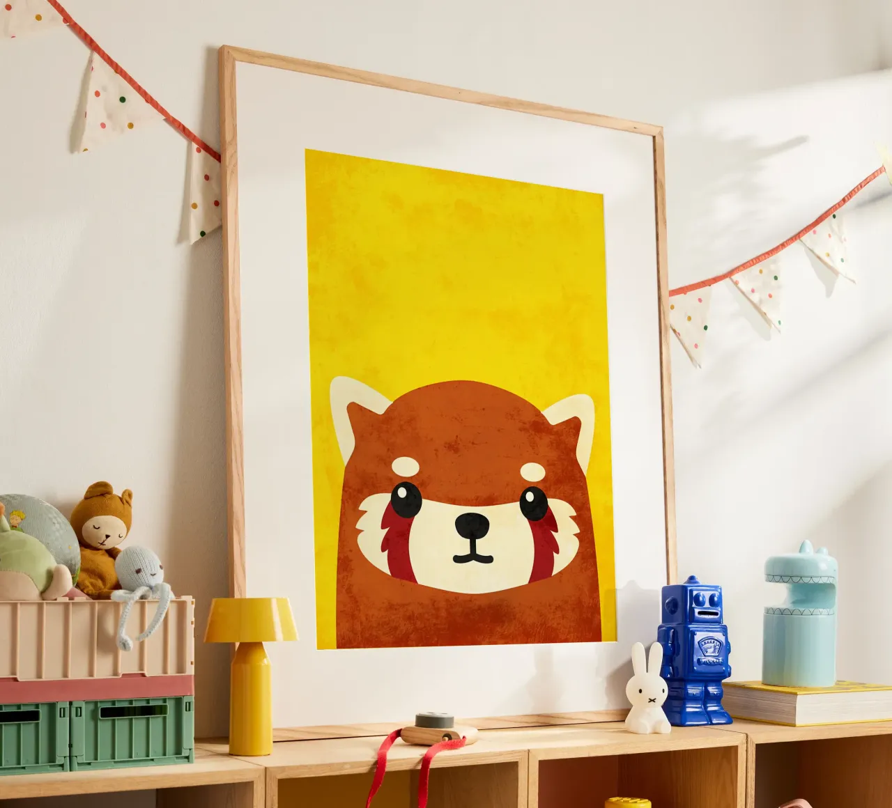 Panda rosso a cartoni animati carta hahnemühle da EbrahimiStudio