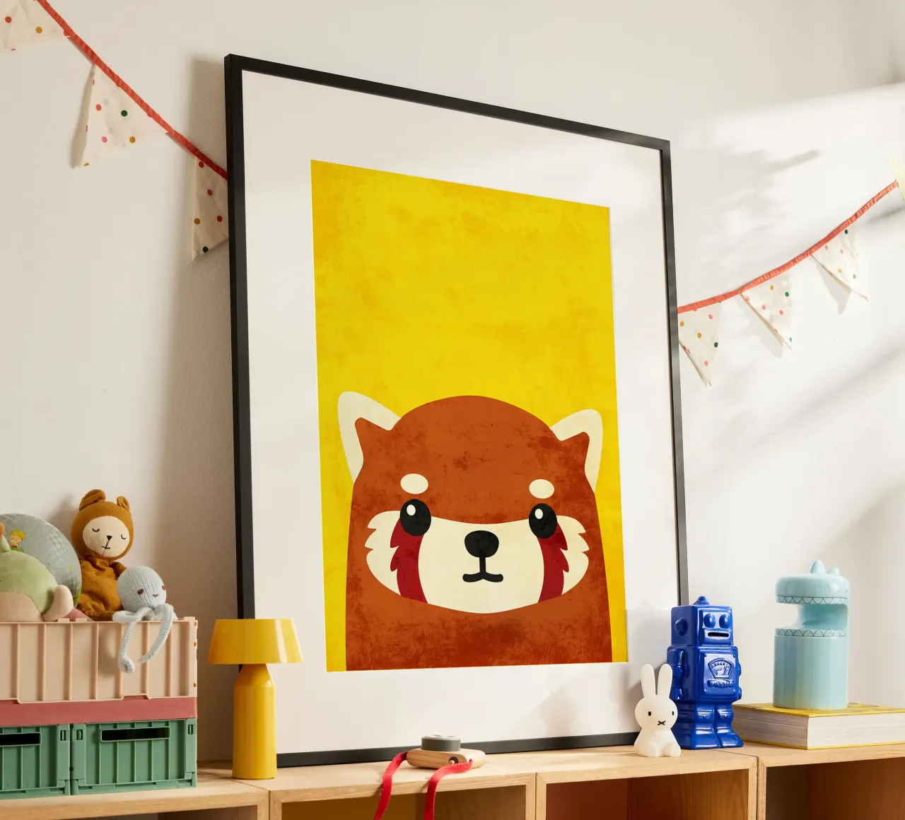 Panda rosso a cartoni animati carta hahnemühle da EbrahimiStudio