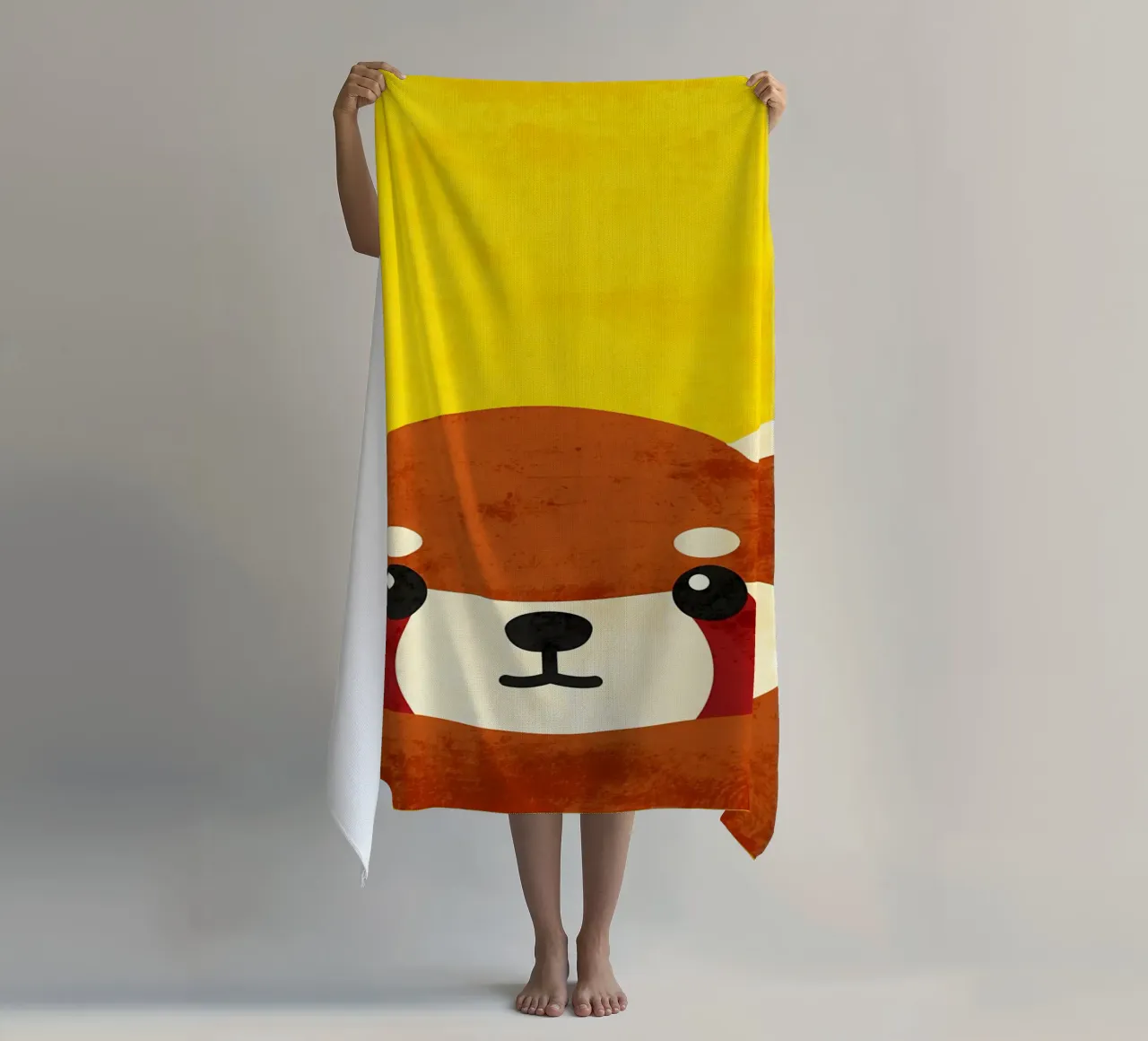 Panda rosso a cartoni animati telo mare da EbrahimiStudio