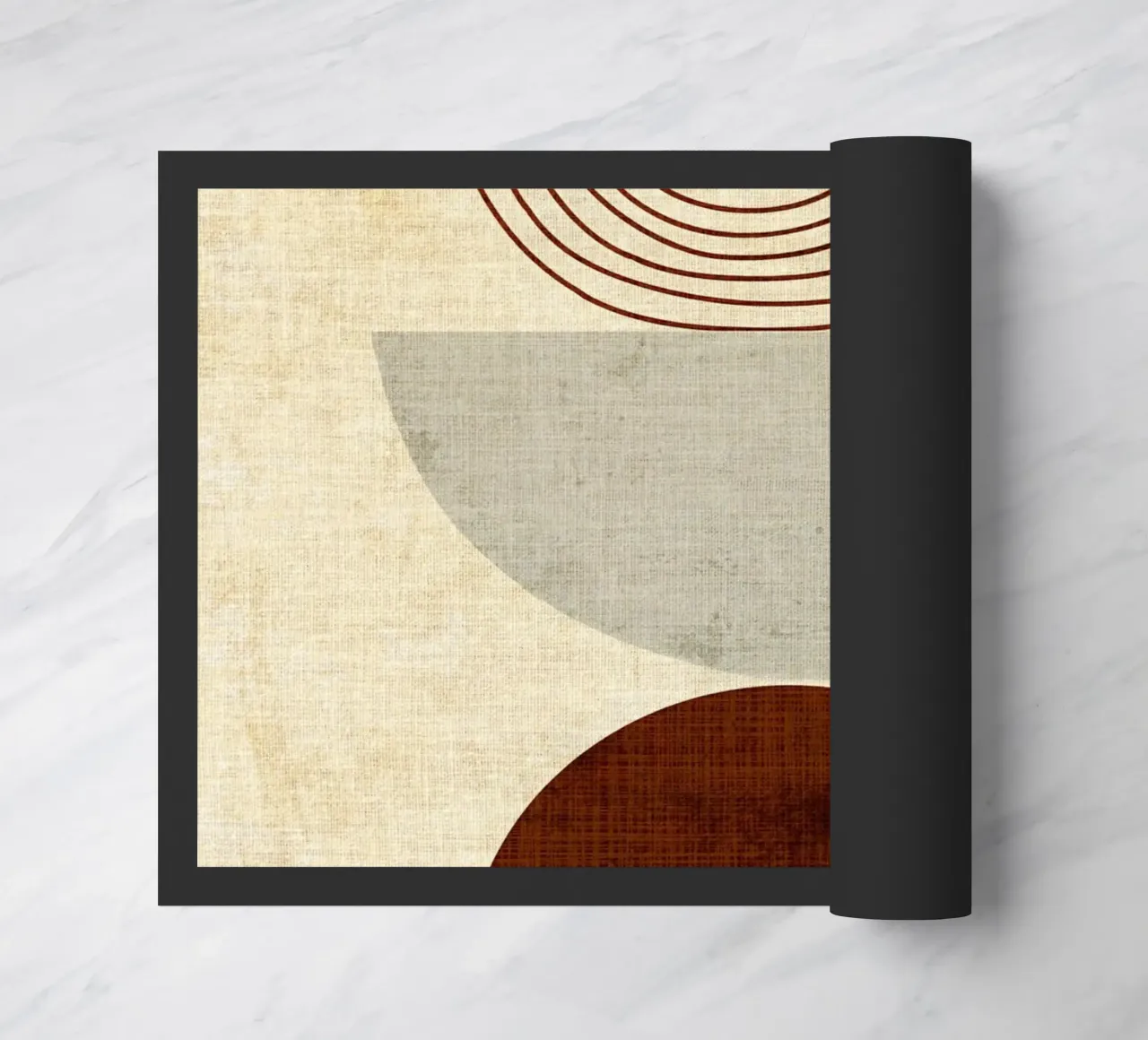 Retro-Regenbogen in Geo-Form Fußmatte von EbrahimiStudio