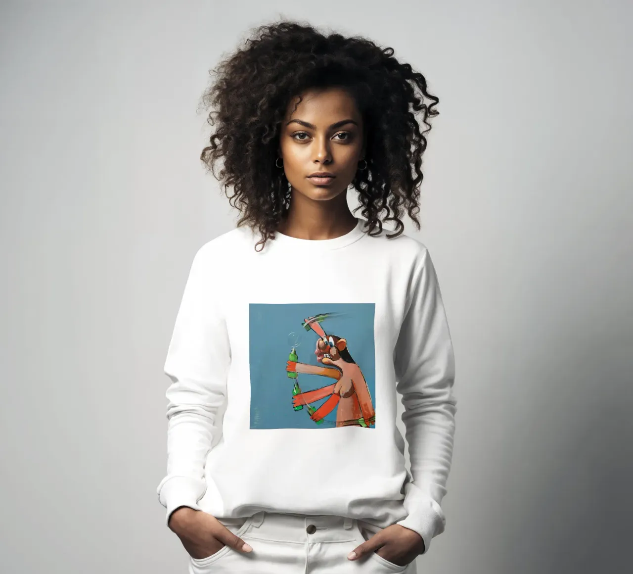 Naakte dakloze drinker, 1999 sweatshirt van Alexandra Sutton