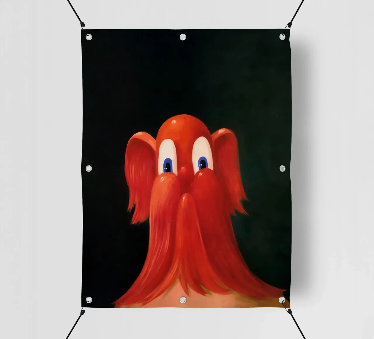 Ritratto antipodulare rosso, 1996 telo in pvc da Alexandra Sutton