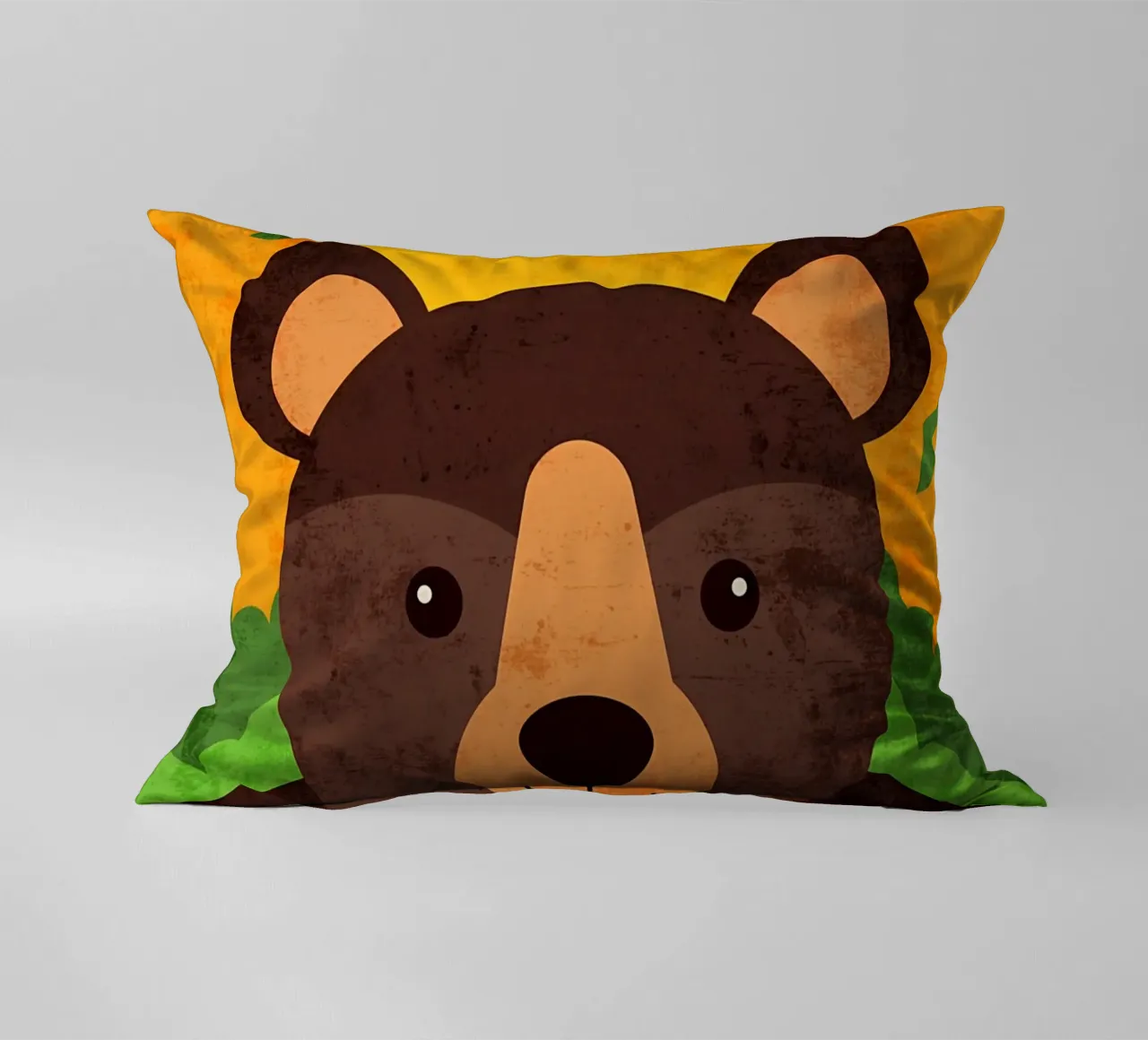 Illustrazione di un orso sorridente cuscino da EbrahimiStudio