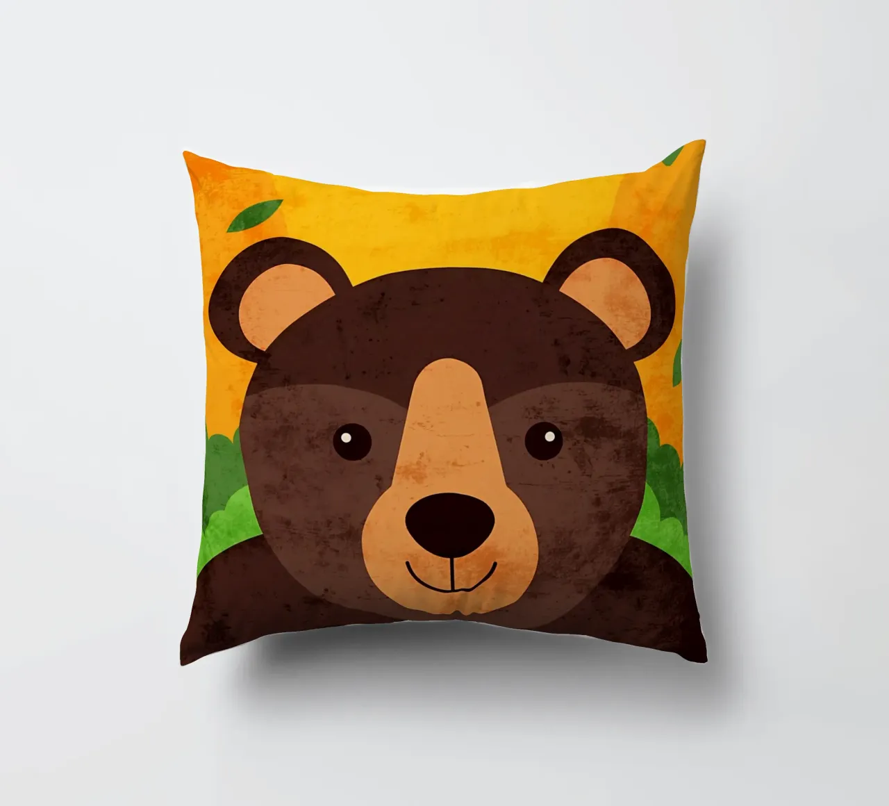Illustrazione di un orso sorridente cuscino da EbrahimiStudio