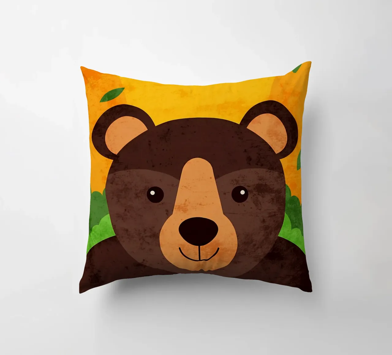 Illustrazione di un orso sorridente cuscino da EbrahimiStudio