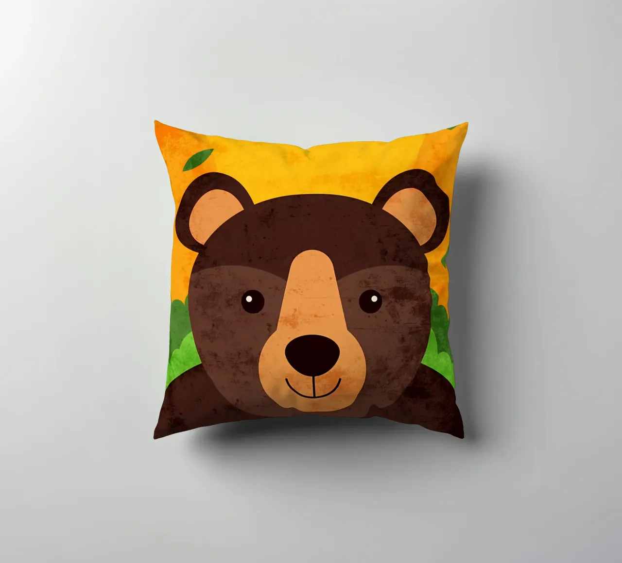 Illustrazione di un orso sorridente cuscino da EbrahimiStudio