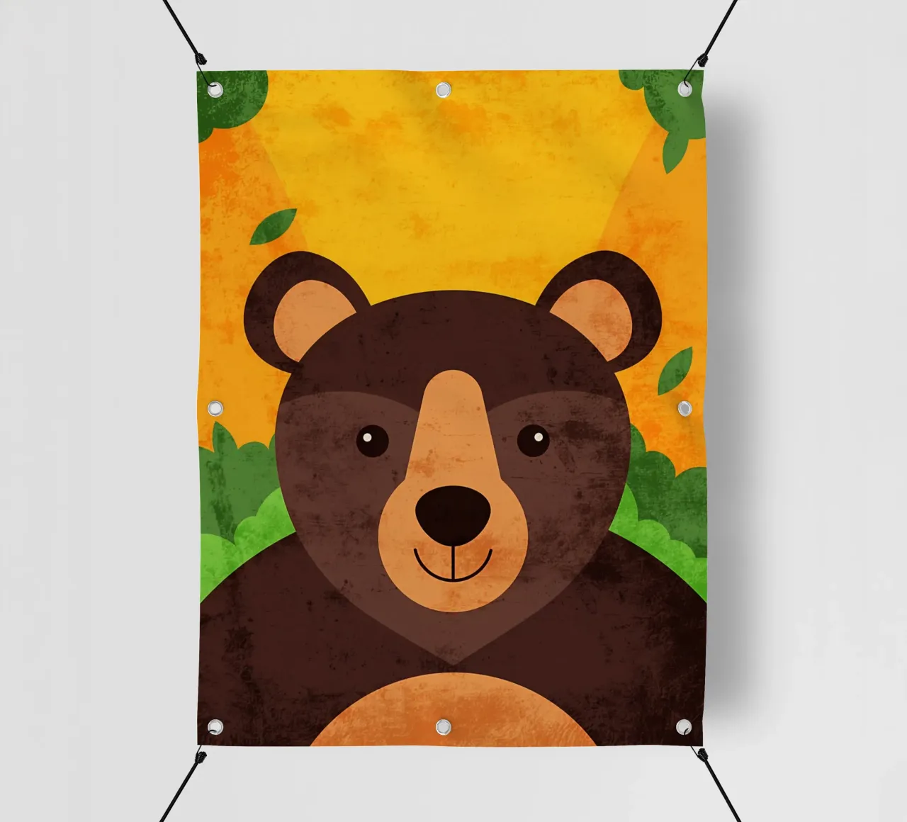 Illustrazione di un orso sorridente telo in pvc da EbrahimiStudio