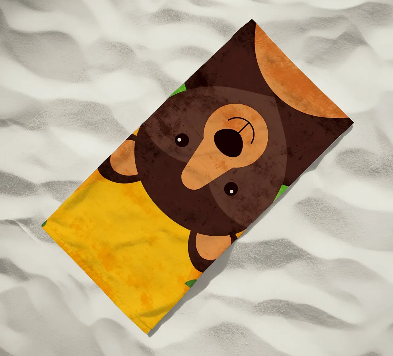 Illustrazione di un orso sorridente telo mare da EbrahimiStudio