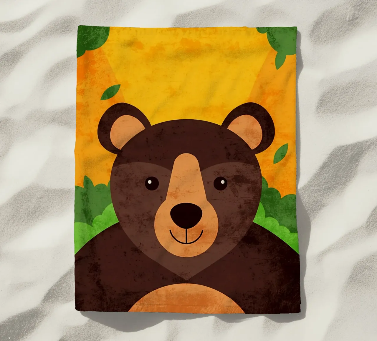 Illustrazione di un orso sorridente telo mare da EbrahimiStudio
