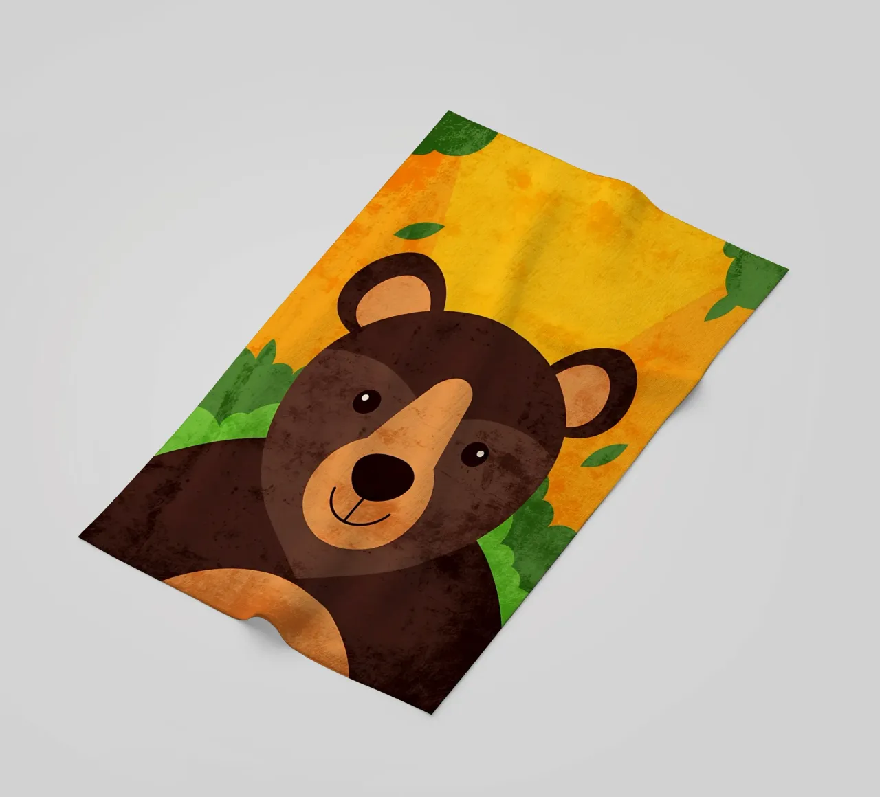 Illustrazione di un orso sorridente telo mare da EbrahimiStudio