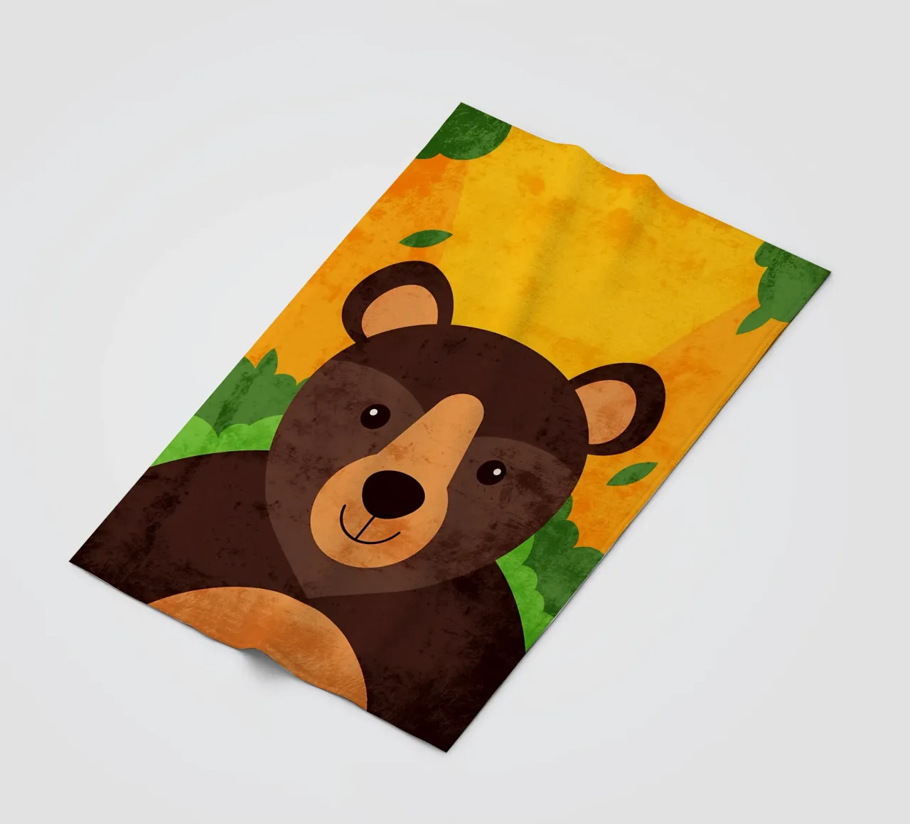 Illustrazione di un orso sorridente coperta in pile da EbrahimiStudio