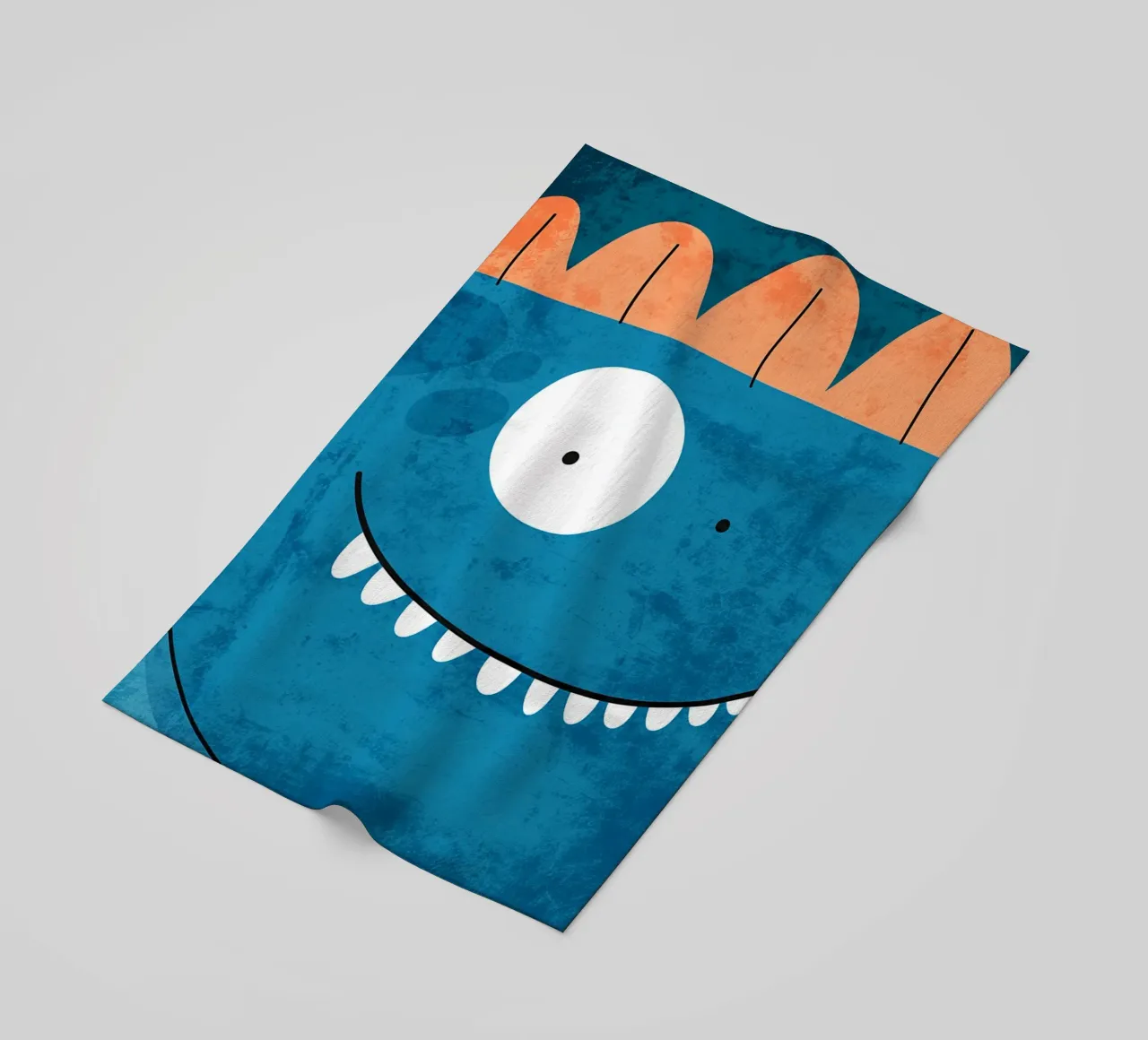Faccia di mostro sorridente telo mare da EbrahimiStudio