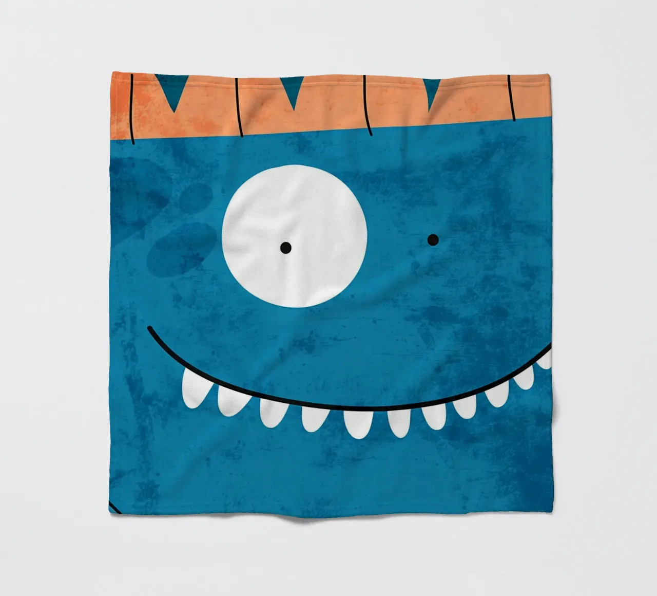 Smiling Monster Face Fleecedecke von EbrahimiStudio