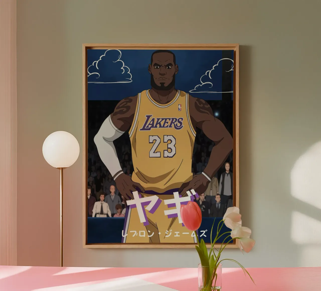 King James Anime tela con Cornice a cassetta da edsonramosart