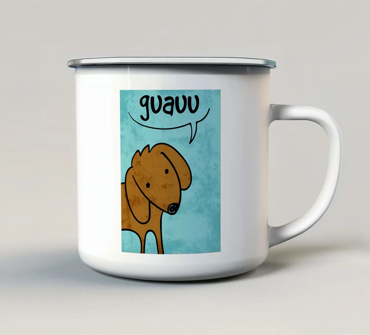 Suono del cane Guauu tazza in smalto da EbrahimiStudio